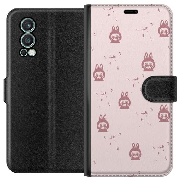 OnePlus Nord 2 5G Lommeboketui Labubu Neon Pop - Neonfarget pop art monster