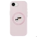 Miniatyrbild 1 av 5: Coque MagSafe för iPhone 16e Silikonmjuk Tryckt Karl &amp; Choupette Karl Lagerfeld Powderrosa