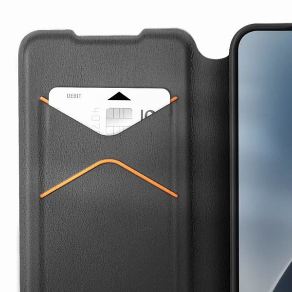 Fodral för Xiaomi 15 Klapp med kortfack och handledsrem Made for Xiaomi Svart