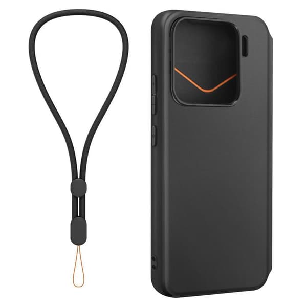 Fodral för Xiaomi 15 Klapp med kortfack och handledsrem Made for Xiaomi Svart