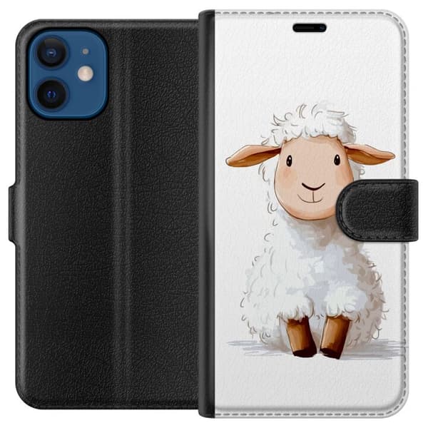 Apple iPhone 12 Plånboksfodral Sött Lamm – tecknad stil för barn & babyprodukter