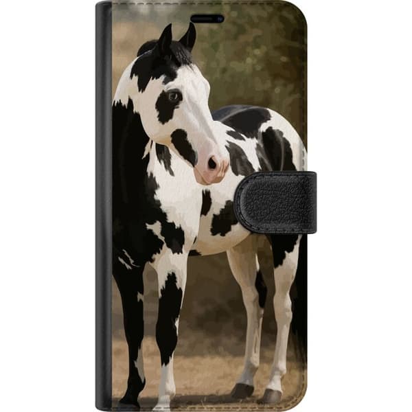 Apple iPhone 12 Plånboksfodral Vacker Häst – elegant illustration av hästmotiv