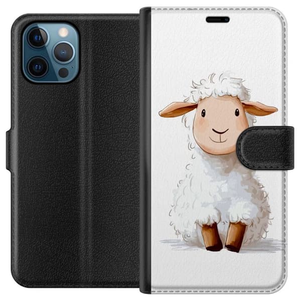 Apple iPhone 12 Pro Lommeboketui Søtt Lam - tegneseriestil for barn og babyprodukter