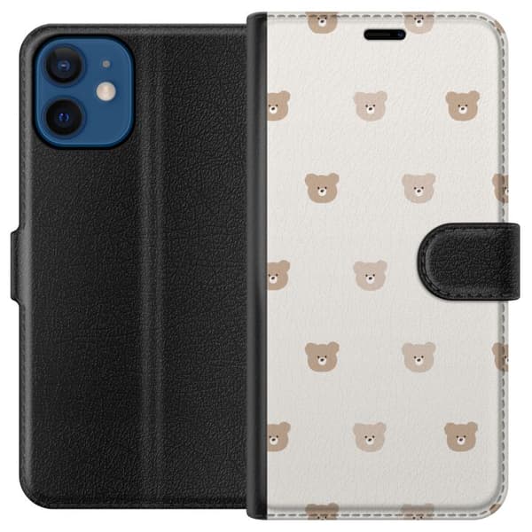 Apple iPhone 12 mini Lommeboketui Teddybakgrunn - søte teddybjørner mot en myk bakgrunn