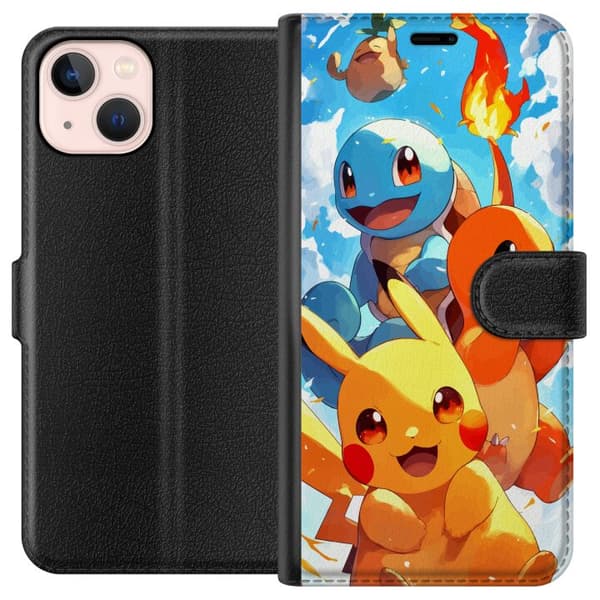 Apple iPhone 13 Tegnebogsetui Pocket Creatures - inspireret af Pokémon uden at nævne navnet