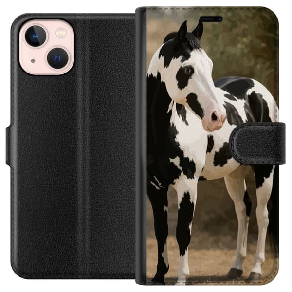 Apple iPhone 13 Plånboksfodral Vacker Häst – elegant illustration av hästmotiv