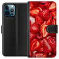 Miniatyrbilde 1 av 3: Apple iPhone 12 Pro Max Lommeboketui Jordbærmønster - søtt motiv med sommerfølelse