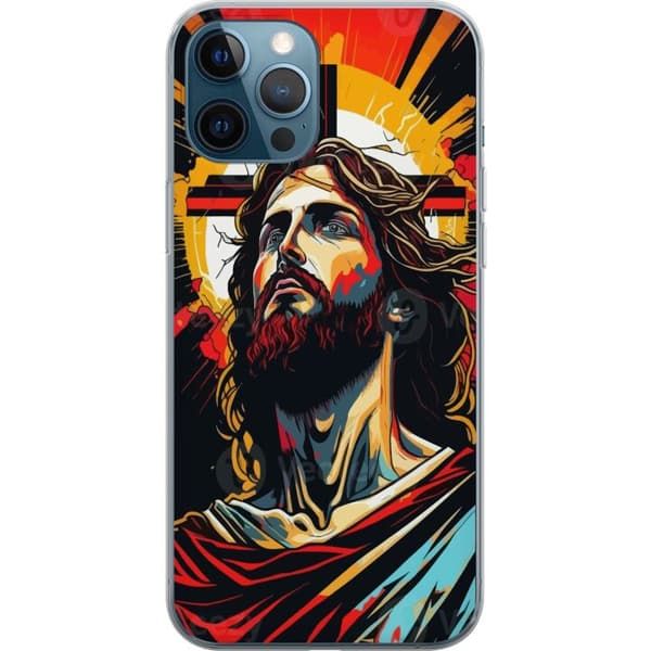 Apple iPhone 12 Pro Läpinäkyvä kuori Jeesus ja Kortti - uskonnollinen motiivi syvällä symboliikalla