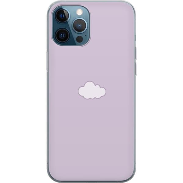 Apple iPhone 12 Pro Gjennomsiktig deksel Lilla Sky - minimalistisk sky på en lilla bakgrunn