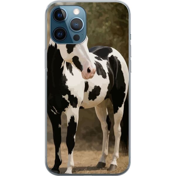 Apple iPhone 12 Pro Gjennomsiktig deksel Vakker Hest - elegant illustrasjon av hestemotiv