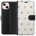Miniatyrbillede 1 af 3: Apple iPhone 13 mini Tegnebogsetui Teddybaggrund - søde teddybjørne mod en blød baggrund