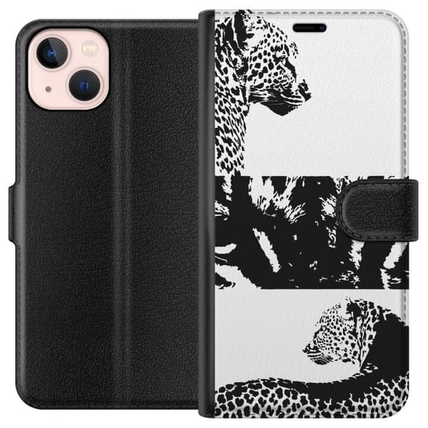 Apple iPhone 13 Tegnebogsetui Leopard Faces