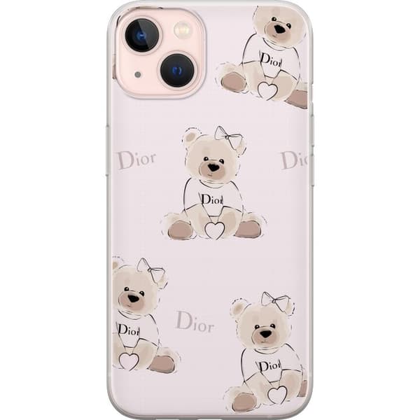 Apple iPhone 13 mini Gennemsigtig cover Teddy Dior Vibes - luksuriøs bamse i modetil