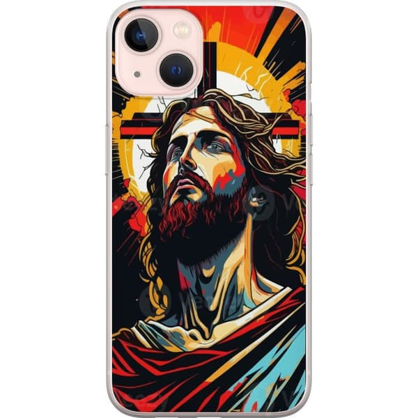 Apple iPhone 13 mini Gennemsigtig cover Jesus & Kort - religiøst motiv med dyb symbolik