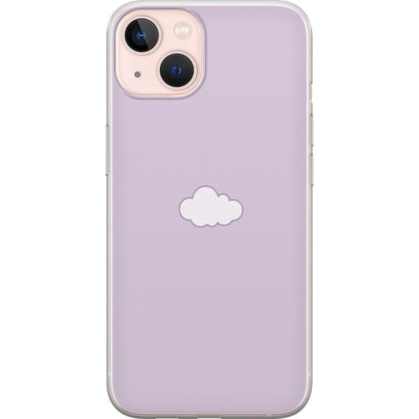 Apple iPhone 13 mini Gennemsigtig cover Lilla Sky - minimalistisk sky på lilla baggrund