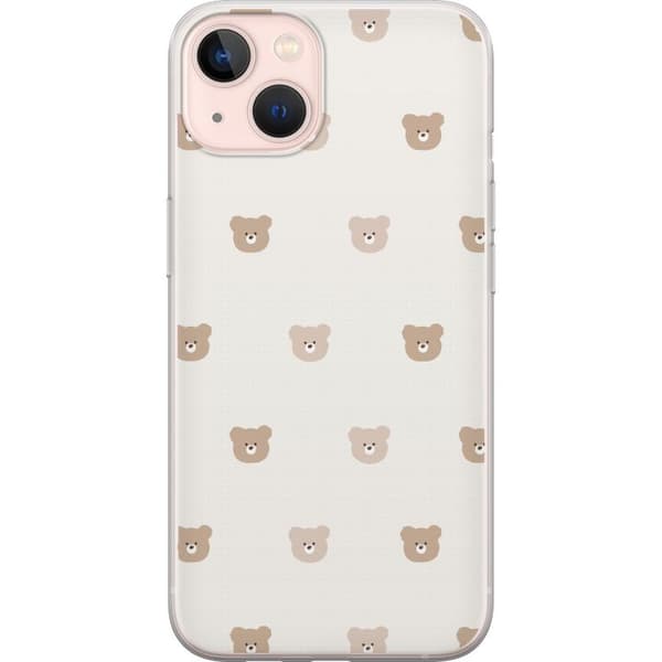 Apple iPhone 13 mini Läpinäkyvä kuori Teddy-tausta - söpöt teddykarhut pehmeällä taustalla