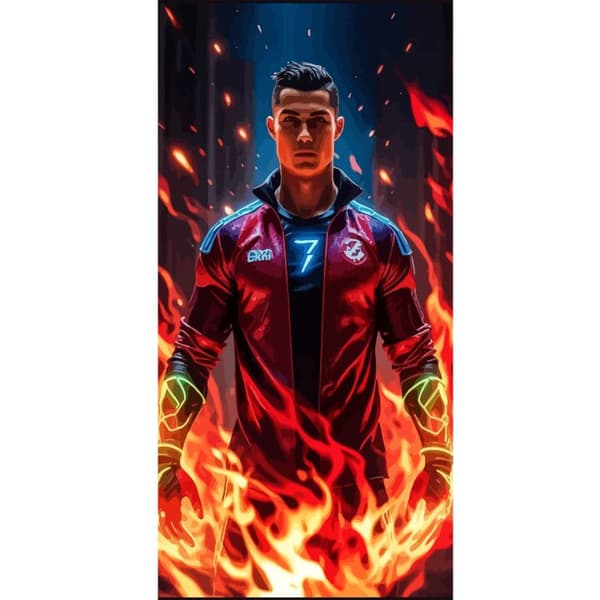 Apple iPhone 13 Pro Lommeboketui Ronaldo Inferno - fotballhelt i flammer