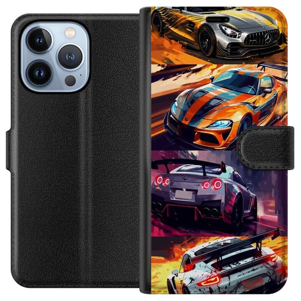 Apple iPhone 13 Pro Lompakkokotelo Ralli kuume - vauhdikas teema ralliautoilla