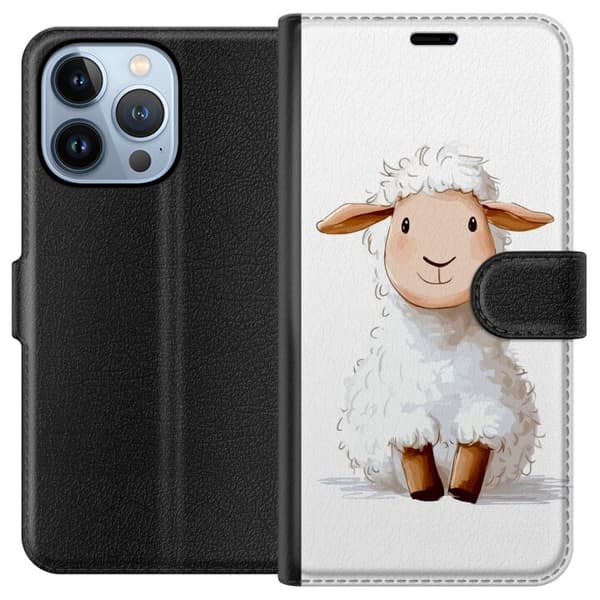 Apple iPhone 13 Pro Lommeboketui  Søtt Lam - tegneseriestil for barn og babyprodukter