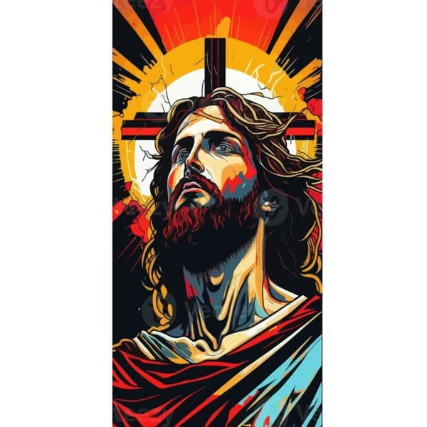 Apple iPhone 13 Pro Lommeboketui Jesus & Kort - religiøst motiv med dyp symbolikk