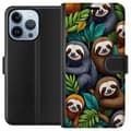 Miniatyrbilde 1 av 4: Apple iPhone 13 Pro Lommeboketui Sengångarstil - avslappet motiv med søt dovendyr