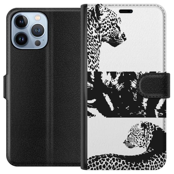 Apple iPhone 13 Pro Max Tegnebogsetui Leopard Faces