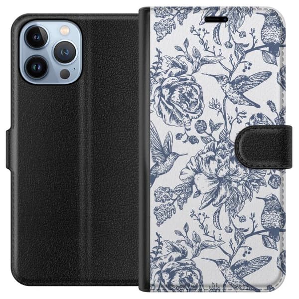 Apple iPhone 13 Pro Max Tegnebogsetui Blomster & Fugle - Romantisk Vintage-stil Mønster