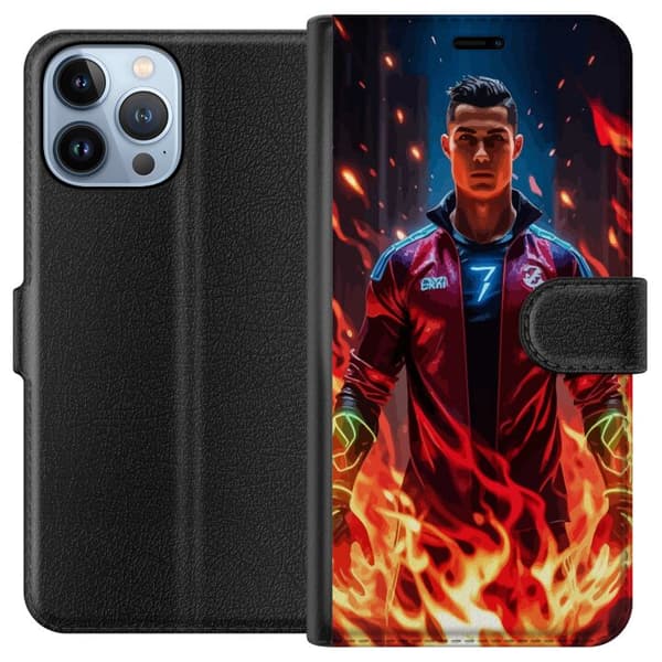 Apple iPhone 13 Pro Max Lommeboketui Ronaldo Inferno - fotballhelt i flammer