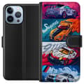 Miniatyrbillede 1 af 3: Apple iPhone 13 Pro Max Tegnebogsetui Hurtige Biler - Tegnet Mønster med Action