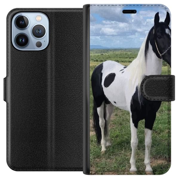 Apple iPhone 13 Pro Max Lommeboketui Heste Magi - stilisert hest i en rolig fargepalett