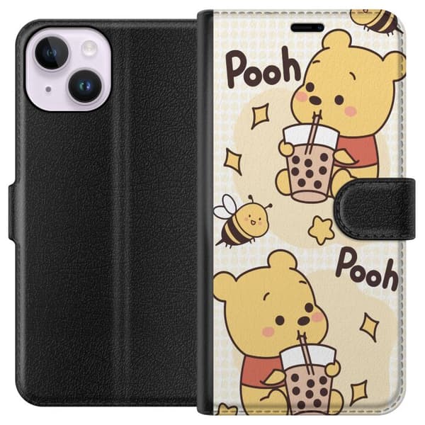 Apple iPhone 14 Lommeboketui Nalle Pooh stil - klassisk bjørnemotiv i en ny tolkning