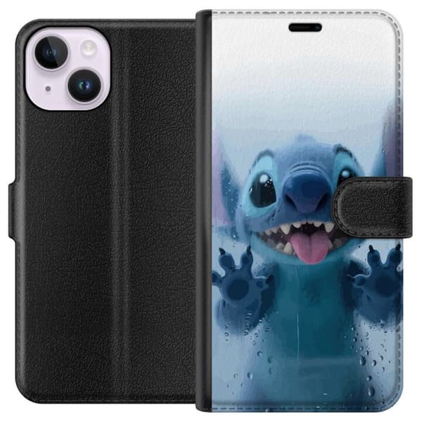 Apple iPhone 14 Plånboksfodral Stitch Window View – Stitch vid ett fönster i söt stil