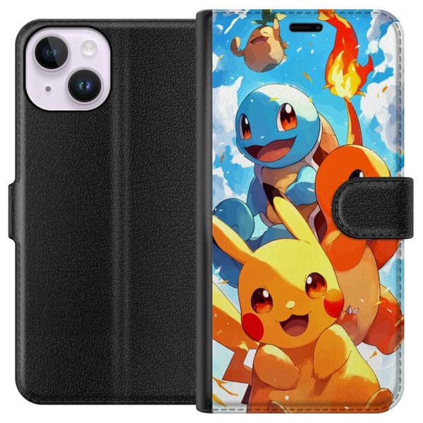Apple iPhone 14 Tegnebogsetui Pocket Creatures - inspireret af Pokémon uden at nævne navnet