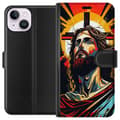 Miniatyrbilde 1 av 3: Apple iPhone 14 Lommeboketui Jesus & Kort - religiøst motiv med dyp symbolikk