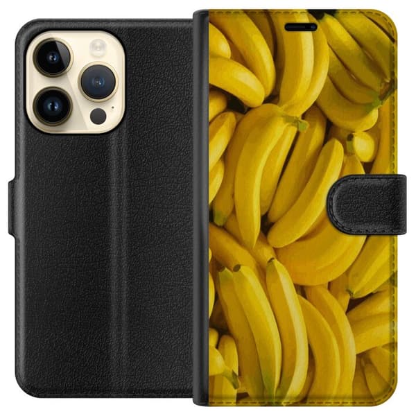 Apple iPhone 14 Pro Tegnebogsetui Banan mønster