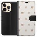 Miniatyrbillede 1 af 3: Apple iPhone 14 Pro Tegnebogsetui Teddybaggrund - søde teddybjørne mod en blød baggrund