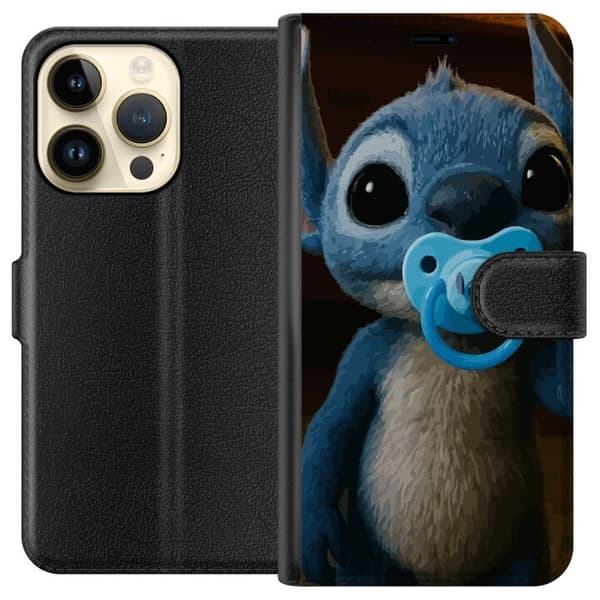 Apple iPhone 14 Pro Tegnebogsetui Stitch & Napp - babytema med sød karakter