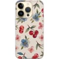 Miniatyrbillede 1 af 3: Apple iPhone 14 Pro Gennemsigtig cover Bær & Blomster - mønster med blå blomster og skovbær