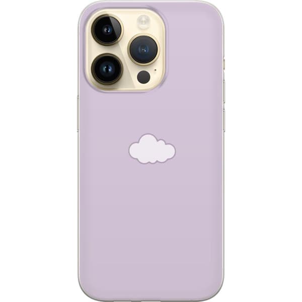 Apple iPhone 14 Pro Gennemsigtig cover Lilla Sky - minimalistisk sky på lilla baggrund