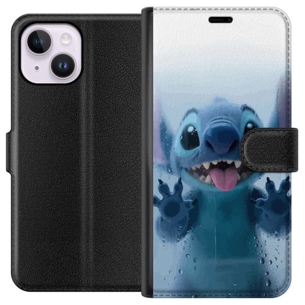 Apple iPhone 14 Plus Tegnebogsetui Stitch ved et vindue i sød stil