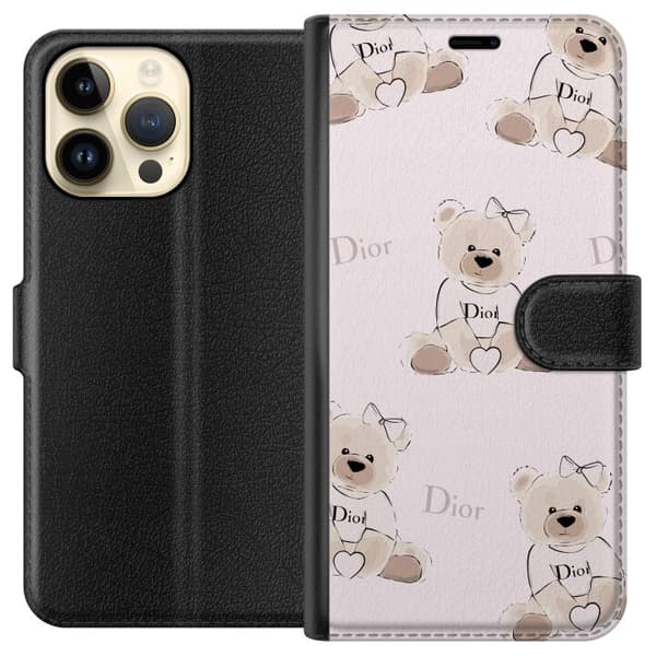 Apple iPhone 14 Pro Max Lommeboketui Teddy Dior Vibes - luksuriøs teddybjørn i motestil