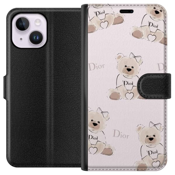 Apple iPhone 15 Plus Lommeboketui Teddy Dior Vibes - luksuriøs teddybjørn i motestil
