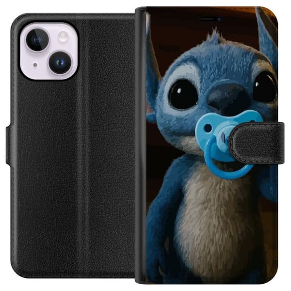 Apple iPhone 15 Plus Lommeboketui Stitch & Napp - babytema med søt karakter