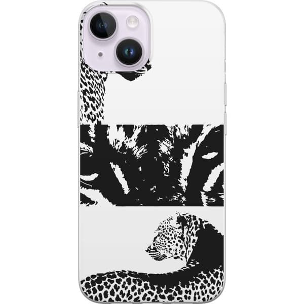 Apple iPhone 15 Plus Gjennomsiktig deksel Leopard Faces
