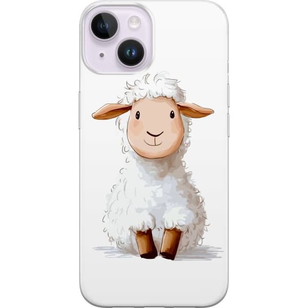 Apple iPhone 15 Plus Gjennomsiktig deksel  Søtt Lam - tegneseriestil for barn og babyprodukter