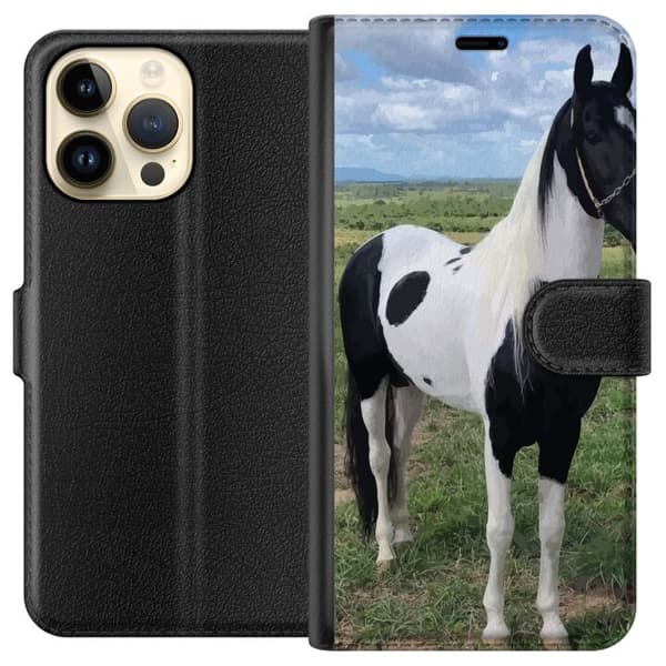 Apple iPhone 15 Pro Max Lommeboketui Heste Magi - stilisert hest i en rolig fargepalett