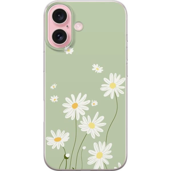 Apple iPhone 16 Gennemsigtig cover Præstekraver - blomstret mønster i svensk sommerstil
