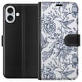 Pikkukuva 1 / 3: Apple iPhone 16 Plus Lompakkokotelo Kukat & Linnut - Romanttinen Vintage-tyylinen Kuviointi