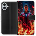 Miniatyrbilde 1 av 3: Apple iPhone 16 Plus Lommeboketui Ronaldo Inferno - fotballhelt i flammer