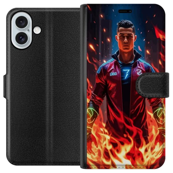 Apple iPhone 16 Plus Lommeboketui Ronaldo Inferno - fotballhelt i flammer